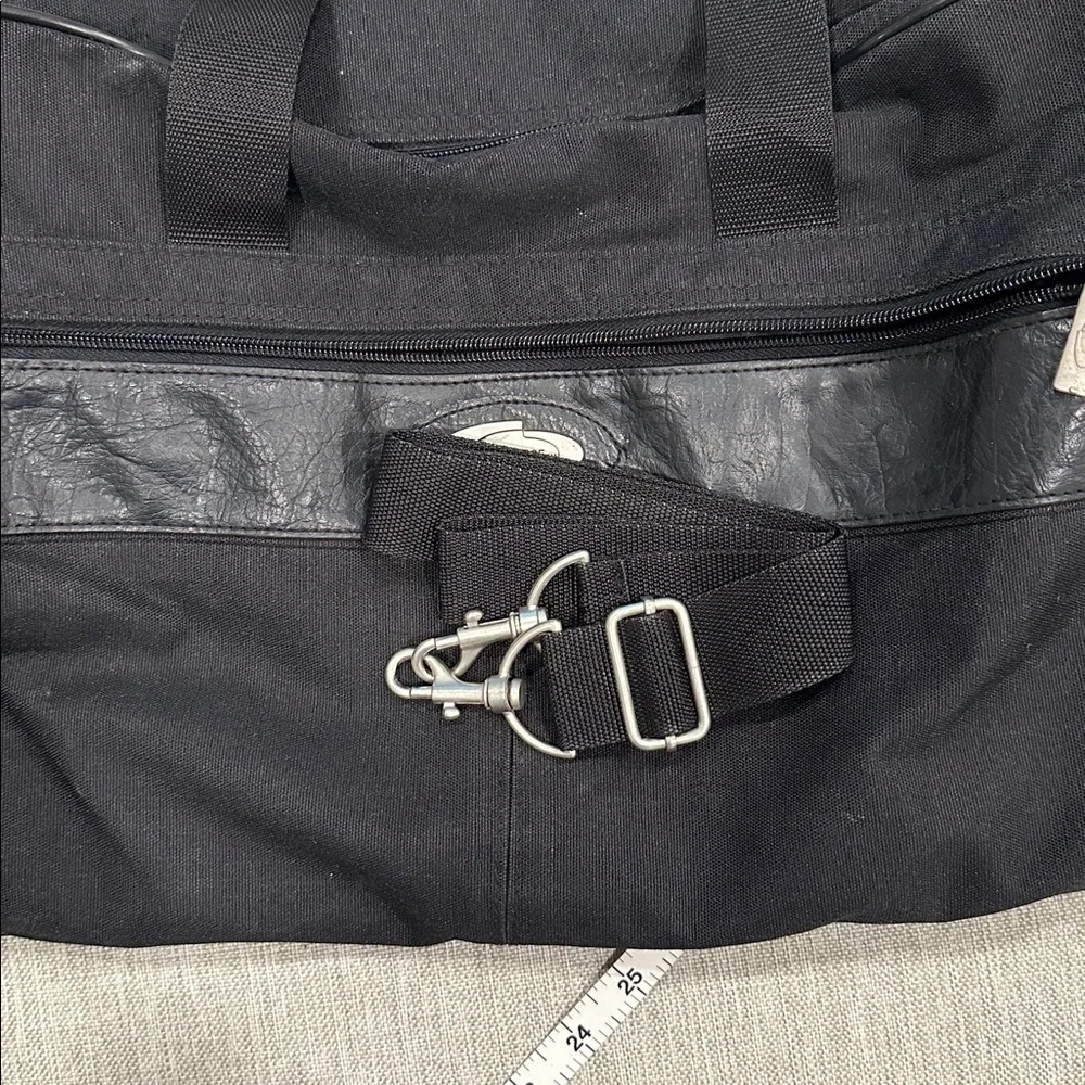 Concourse Black Duffel Bag for Men With Leather Trim and Feet